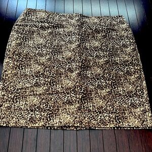 Talbots Leopard Print Velvet Pencil Skirt 20